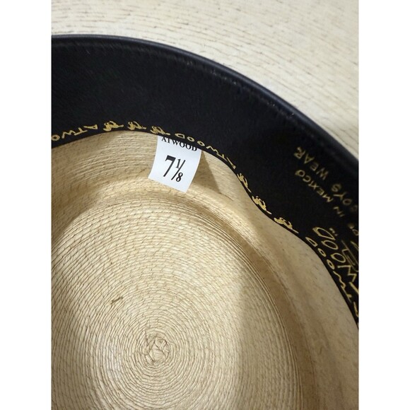 Atwood Nevada Palm Leaf  15x Long Oval  Size 7 1/8 Hat Natural Cowboy Rodeo GUC - Picture 12 of 16